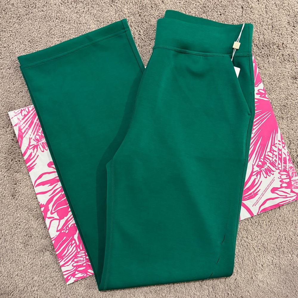 🌿 Lilly Pulitzer UPF 50+ 30.5" Alwyn High Rise Pant, Fiddle Leaf Green, FLAWED - Picture 15 of 16